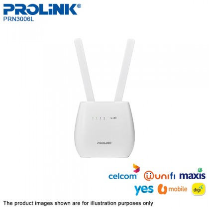 PROLiNK PRN3006L Smart 4G LTE Fixed Wi-Fi Router with Voice Powered by Qualcomm - Maxis Digi Celcom Umobile Unifi Yes PROLiNK PRN3006L Smart 4G LTE Fixed Wi-Fi Router with Voice Powered by Qualcomm - Maxis Digi Celcom Umobile Unifi Yes