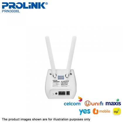 PROLiNK PRN3006L Smart 4G LTE Fixed Wi-Fi Router with Voice Powered by Qualcomm - Maxis Digi Celcom Umobile Unifi Yes PROLiNK PRN3006L Smart 4G LTE Fixed Wi-Fi Router with Voice Powered by Qualcomm - Maxis Digi Celcom Umobile Unifi Yes