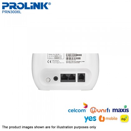 PROLiNK PRN3006L Smart 4G LTE Fixed Wi-Fi Router with Voice Powered by Qualcomm - Maxis Digi Celcom Umobile Unifi Yes PROLiNK PRN3006L Smart 4G LTE Fixed Wi-Fi Router with Voice Powered by Qualcomm - Maxis Digi Celcom Umobile Unifi Yes