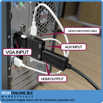 VGA To HDMI Adapter With Audio Video Adapter - up to 1080P