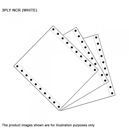 AKIRA 9.5 x 11 Inch 3PLY NCR Computer Form Paper 500 Fans - White