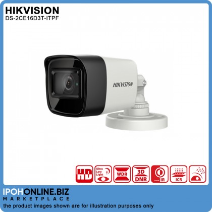 Hikvision DS-2CE16D3T-ITPF 2MP 1080p 3.6mm Ultra Low Light Fixed Mini Bullet Camera Hikvision DS-2CE16D3T-ITPF 2MP 1080p 3.6mm Ultra Low Light Fixed Mini Bullet Camera