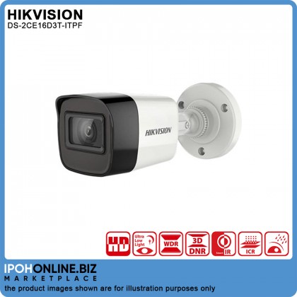 Hikvision DS-2CE16D3T-ITPF 2MP 1080p 3.6mm Ultra Low Light Fixed Mini Bullet Camera Hikvision DS-2CE16D3T-ITPF 2MP 1080p 3.6mm Ultra Low Light Fixed Mini Bullet Camera