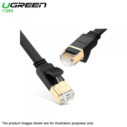 UGreen 5 Meter Flat Ehthernet Cable CAT7 RJ45 Network Patch Cable Flat 2.5G/5G/10Gbps LAN Wire Cable - Sheilded Twisted Pair (STP) For Gaming Server Workstation Hosting