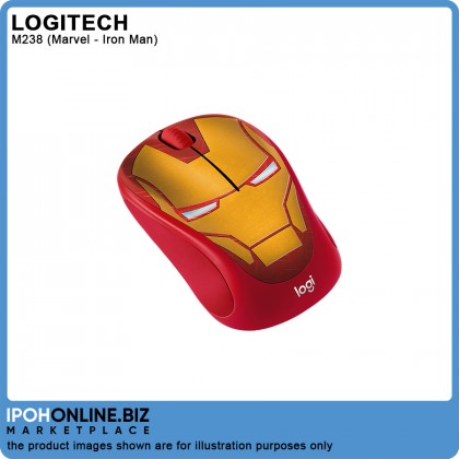 Logitech M238 MARVEL Collection Wireless Mouse - Iron Man Logitech M238 MARVEL Collection Wireless Mouse - Iron Man