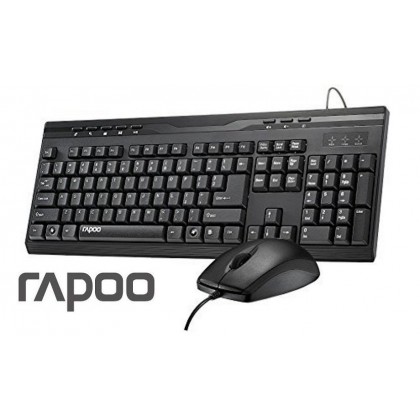 RAPOO NX1710 Wired Optical Mouse (1000DPI) & Keyboard Combo - Black RAPOO NX1710 Wired Optical Mouse (1000DPI) & Keyboard Combo - Black