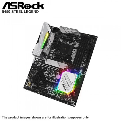 ASROCK B450 Steel Legend AMD Ryzen 3000 AM4 Chassis Water Pump Fans Ready DisplayPort HDMI DDR4 USB 3.1 M.2 Gaming RGB ATX Motherboard