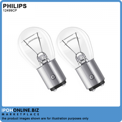 (2PCS) Philips 12499CP 1016 P21/5W Original 12V 21/5W BAY15d Premium Brake Light Corner Bulb (2PCS) Philips 12499CP 1016 P21/5W Original 12V 21/5W BAY15d Premium Brake Light Corner Bulb