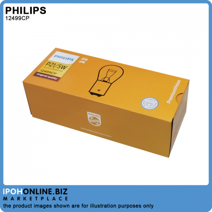 (2PCS) Philips 12499CP 1016 P21/5W Original 12V 21/5W BAY15d Premium Brake Light Corner Bulb (2PCS) Philips 12499CP 1016 P21/5W Original 12V 21/5W BAY15d Premium Brake Light Corner Bulb