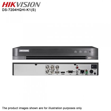 Hikvision DS-7204HQHI-K1(S) 4 Channel Audio over Coax Turbo HD 4MP CCTV DVR Hikvision DS-7204HQHI-K1(S) 4 Channel Audio over Coax Turbo HD 4MP CCTV DVR