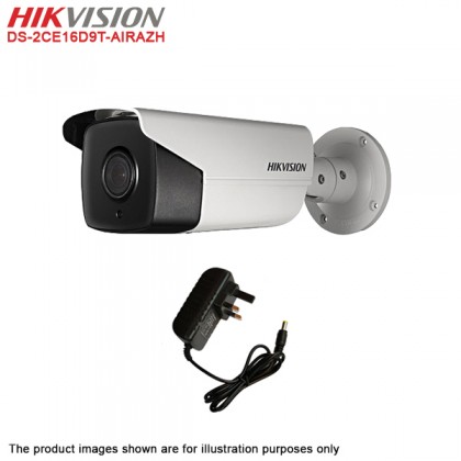 Hikvision DS-2CE16D9T-AIRAZH 5-50mm 120m HD 1080P WDR Motorized VF CCTV EXIR Bullet Camera + 12V 2A Power Adapter Hikvision DS-2CE16D9T-AIRAZH 5-50mm 120m HD 1080P WDR Motorized VF CCTV EXIR Bullet Camera + 12V 2A Power Adapter