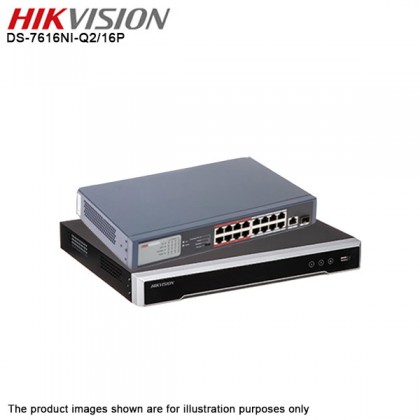 HIKVISION DS-7616NI-Q2 16 Channel CCTV NVR + DS-3E0318P-E/M 16 Port POE Ethernet Switch 1 × 1000Mbps RJ45 + 1 × 1000 Mbps SFP port HIKVISION DS-7616NI-Q2 16 Channel CCTV NVR + DS-3E0318P-E/M 16 Port POE Ethernet Switch 1 × 1000Mbps RJ45 + 1 × 1000 Mbps SFP port