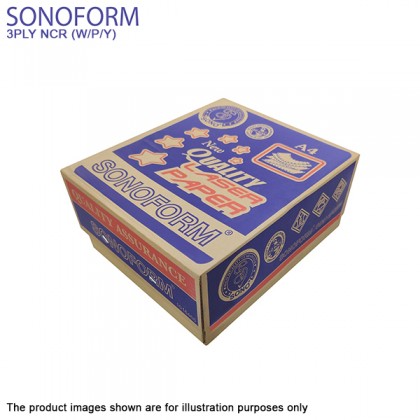 SONOFORM 9.5 x 11 Inch 3PLY NCR Computer Form 500 Fans - White Pink Yellow SONOFORM 9.5 x 11 Inch 3PLY NCR Computer Form 500 Fans - White Pink Yellow