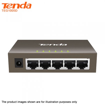 Tenda TEG1005D 5 Port Gigabit Desktop Switch - Steel Housing 6KV Lightning Protection