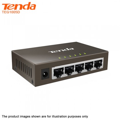 Tenda TEG1005D 5 Port Gigabit Desktop Switch - Steel Housing 6KV Lightning Protection