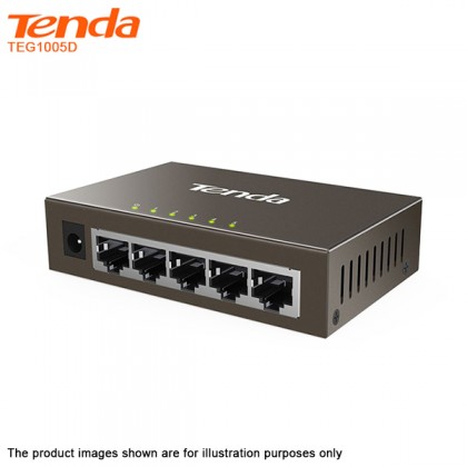 Tenda TEG1005D 5 Port Gigabit Desktop Switch - Steel Housing 6KV Lightning Protection