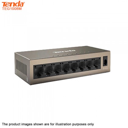 Tenda TEG1008M 8 Port Gigabit Desktop Network Switch - Mini Steel Case Tenda TEG1008M 8 Port Gigabit Desktop Network Switch - Mini Steel Case
