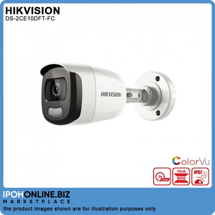 HIKVISION DS-2CE10DFT-FC 3.6mm 2MP ColorVu Fixed OUTDOOR Full Time Color Mini Bullet CCTV Camera HIKVISION DS-2CE10DFT-FC 3.6mm 2MP ColorVu Fixed OUTDOOR Full Time Color Mini Bullet CCTV Camera