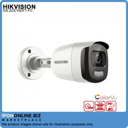 HIKVISION DS-2CE10DFT-FC 3.6mm 2MP ColorVu Fixed OUTDOOR Full Time Color Mini Bullet CCTV Camera HIKVISION DS-2CE10DFT-FC 3.6mm 2MP ColorVu Fixed OUTDOOR Full Time Color Mini Bullet CCTV Camera