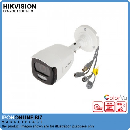 HIKVISION DS-2CE10DFT-FC 3.6mm 2MP ColorVu Fixed OUTDOOR Full Time Color Mini Bullet CCTV Camera HIKVISION DS-2CE10DFT-FC 3.6mm 2MP ColorVu Fixed OUTDOOR Full Time Color Mini Bullet CCTV Camera