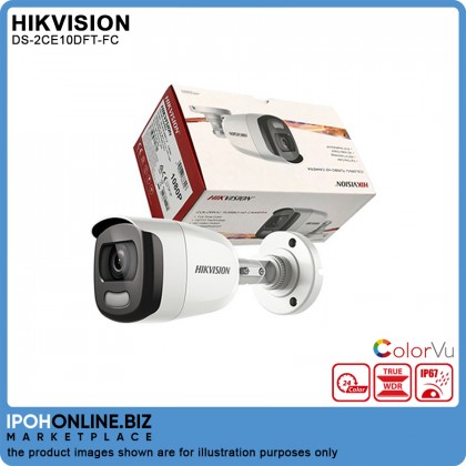 HIKVISION DS-2CE10DFT-FC 3.6mm 2MP ColorVu Fixed OUTDOOR Full Time Color Mini Bullet CCTV Camera HIKVISION DS-2CE10DFT-FC 3.6mm 2MP ColorVu Fixed OUTDOOR Full Time Color Mini Bullet CCTV Camera