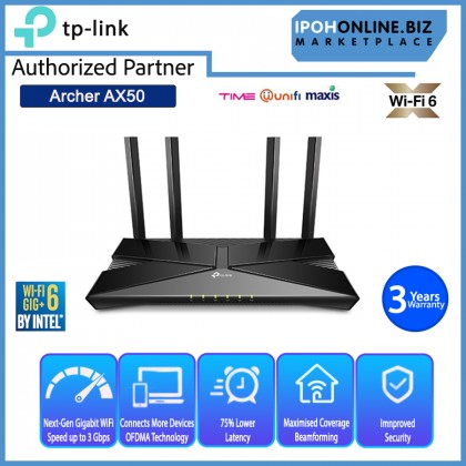 TP-LINK Archer AX50 AX3000 Dual Band Gigabit Wi-Fi 6 BY INTEL Router Free Antivirus Security TP-LINK Archer AX50 AX3000 Dual Band Gigabit Wi-Fi 6 BY INTEL Router Free Antivirus Security