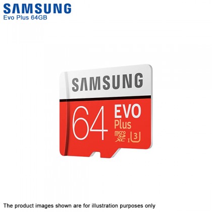 Samsung EVO Plus 64GB 100R/60W Class 10 4K microSD Memory Card with SD Adapter Samsung EVO Plus 64GB 100R/60W Class 10 4K microSD Memory Card with SD Adapter