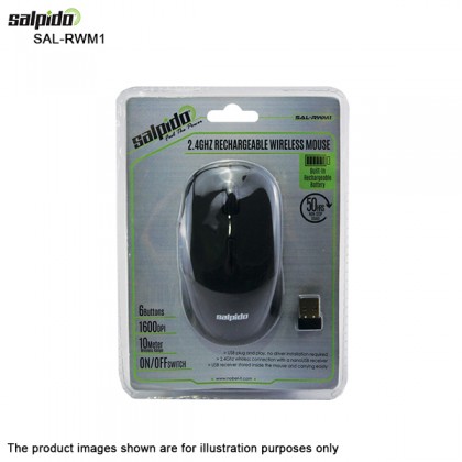 Salpido SAL-RWM1 2.4Ghz Rechargeable Wireless Mouse - Built in Rechargeable Battery Salpido SAL-RWM1 2.4Ghz Rechargeable Wireless Mouse - Built in Rechargeable Battery