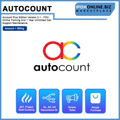 Autocount Account Plus Edition Version 2.1 - FOC Online Training And 1 Year Unlimited Call Support Maintenance Autocount Account Plus Edition Version 2.1 - FOC Online Training And 1 Year Unlimited Call Support Maintenance