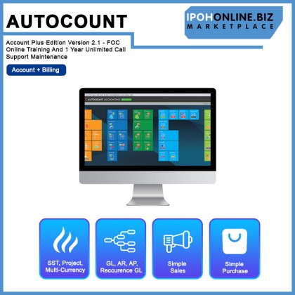 Autocount Account Plus Edition Version 2.1 - FOC Online Training And 1 Year Unlimited Call Support Maintenance Autocount Account Plus Edition Version 2.1 - FOC Online Training And 1 Year Unlimited Call Support Maintenance