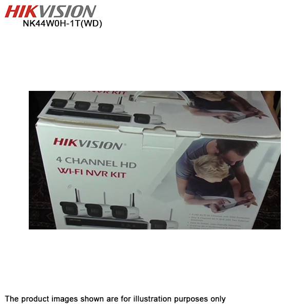 Hikvision NK44W0H-1T(WD) KIT WI-FI 4MP COMPOSTO DA N.4 TELECAMERE BULLET + N.1 NVR 4 CANALI