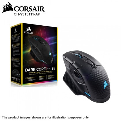CORSAIR DARK CORE RGB SE Performance Wired / Wireless Gaming Mouse with Qi Wireless Charging CH-9315111-AP CORSAIR DARK CORE RGB SE Performance Wired / Wireless Gaming Mouse with Qi Wireless Charging CH-9315111-AP