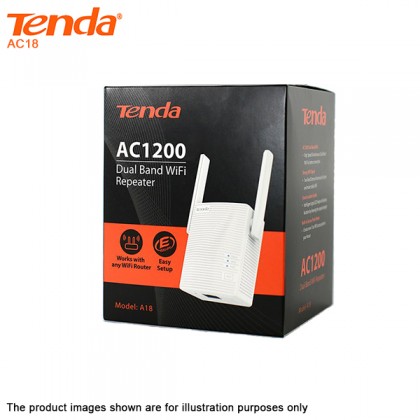 Tenda A18 Boost AC1200 Dual Band WiFi Extender Repeater AP Mode Strong Wall Penetration Capacity Tenda A18 Boost AC1200 Dual Band WiFi Extender Repeater AP Mode Strong Wall Penetration Capacity