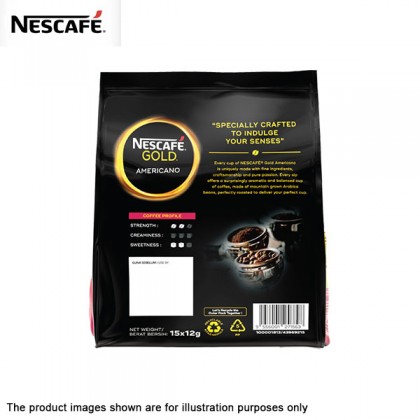 Nescafe Gold Americano 15 sticks x 12g Bold & Smooth Premix Coffee Nescafe Gold Americano 15 sticks x 12g Bold & Smooth Premix Coffee