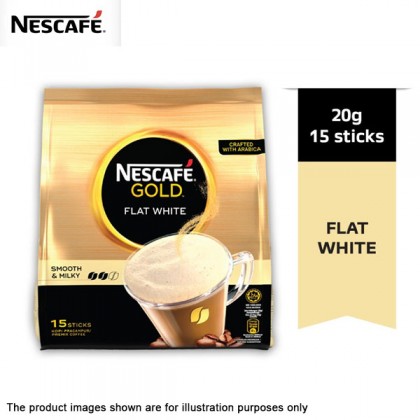 Nescafe Gold Flat White 15 sticks x 12g Smooth & Milky Premix Coffee Nescafe Gold Flat White 15 sticks x 12g Smooth & Milky Premix Coffee