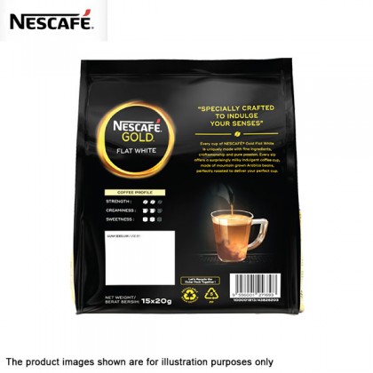 Nescafe Gold Flat White 15 sticks x 12g Smooth & Milky Premix Coffee Nescafe Gold Flat White 15 sticks x 12g Smooth & Milky Premix Coffee