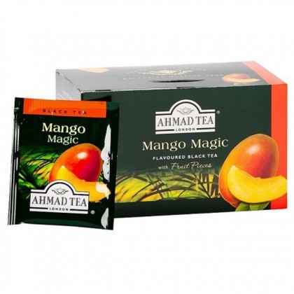 Ahmad Tea Mango Magic Flavoured Black Tea with Fruit Pieces 20 Teabags Ahmad Tea Mango Magic Flavoured Black Tea with Fruit Pieces 20 Teabags