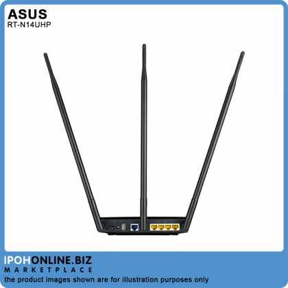 Asus RT-N14UHP High Power Router AP Range Extender Wireless N300 UNIFI TIME MAXIS Asus RT-N14UHP High Power Router AP Range Extender Wireless N300 UNIFI TIME MAXIS