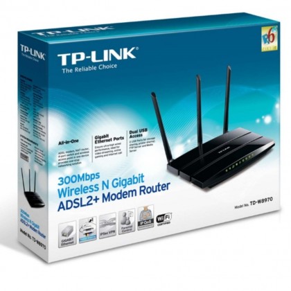 TP-LINK TD-W8970 300Mbps Wireless N Gigabit ADSL2+ Modem Router TP-LINK TD-W8970 300Mbps Wireless N Gigabit ADSL2+ Modem Router