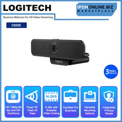 Logitech C925E Business Webcam For 1080p HD Video Streaming Logitech C925E Business Webcam For 1080p HD Video Streaming