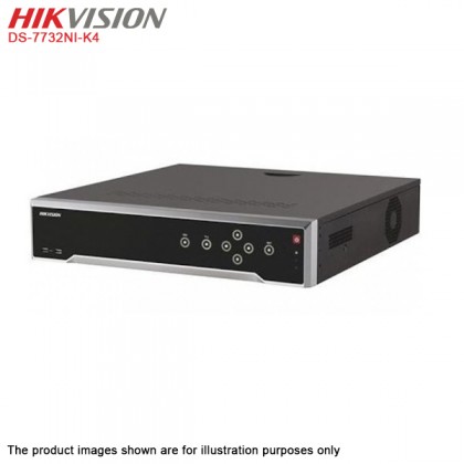 Hikvision DS-7732NI-K4 Network 32 channel 8MP Embedded 4K IP NVR + 2 x 16 Port Fast Ethernet Unmanaged POE Switch 1 port 1GBps uplink Hikvision DS-7732NI-K4 Network 32 channel 8MP Embedded 4K IP NVR + 2 x 16 Port Fast Ethernet Unmanaged POE Switch 1 port 1GBps uplink