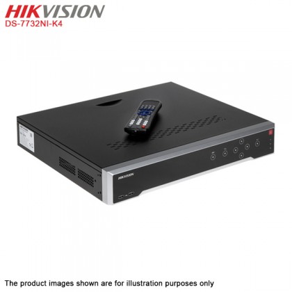 Hikvision DS-7732NI-K4 Network 32 channel 8MP Embedded 4K IP NVR + 2 x 16 Port Fast Ethernet Unmanaged POE Switch 1 port 1GBps uplink Hikvision DS-7732NI-K4 Network 32 channel 8MP Embedded 4K IP NVR + 2 x 16 Port Fast Ethernet Unmanaged POE Switch 1 port 1GBps uplink