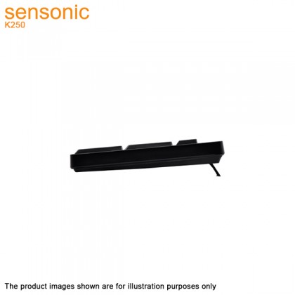Sensonic K250 Full Size Compact USB Wired Keyboard With Number Pad For Office And Home Use Sensonic K250 Full Size Compact USB Wired Keyboard With Number Pad For Office And Home Use