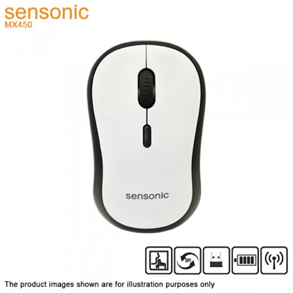 Sensonic MX450 Cordless Optical Wireless Mouse - White