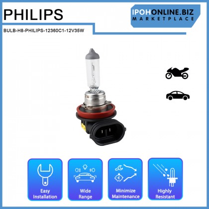 Philips H8 12V 35W Halogen Car Headlight Bulb Auto Headlamp 12360C1 FogLight Philips H8 12V 35W Halogen Car Headlight Bulb Auto Headlamp 12360C1 FogLight