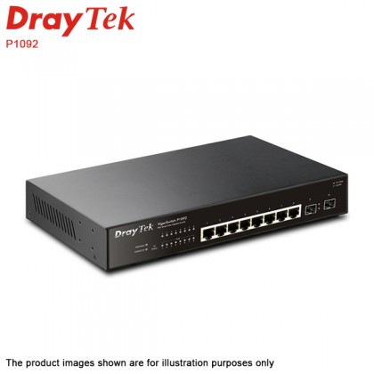 DrayTek VigorSwitch P1092 10-Port Smart Lite Managed Gigabit PoE+ Switch DrayTek VigorSwitch P1092 10-Port Smart Lite Managed Gigabit PoE+ Switch