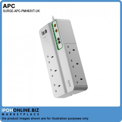APC Surge Protector SurgeArrest 6 Outlets Socket Extension With Coax And Telephone Protection UK Socket APC Surge Protector SurgeArrest 6 Outlets Socket Extension With Coax And Telephone Protection UK Socket