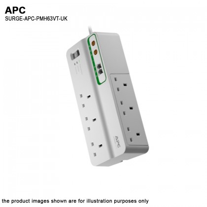 APC Surge Protector SurgeArrest 6 Outlets Socket Extension With Coax And Telephone Protection UK Socket APC Surge Protector SurgeArrest 6 Outlets Socket Extension With Coax And Telephone Protection UK Socket