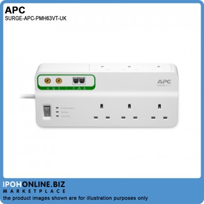 APC Surge Protector SurgeArrest 6 Outlets Socket Extension With Coax And Telephone Protection UK Socket APC Surge Protector SurgeArrest 6 Outlets Socket Extension With Coax And Telephone Protection UK Socket