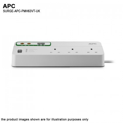 APC Surge Protector SurgeArrest 6 Outlets Socket Extension With Coax And Telephone Protection UK Socket APC Surge Protector SurgeArrest 6 Outlets Socket Extension With Coax And Telephone Protection UK Socket